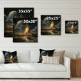 thumbnail image 4 of Designart "Rocketship Lunar Dream " Transportation Print on Natural Pine Wood, 4 of 5