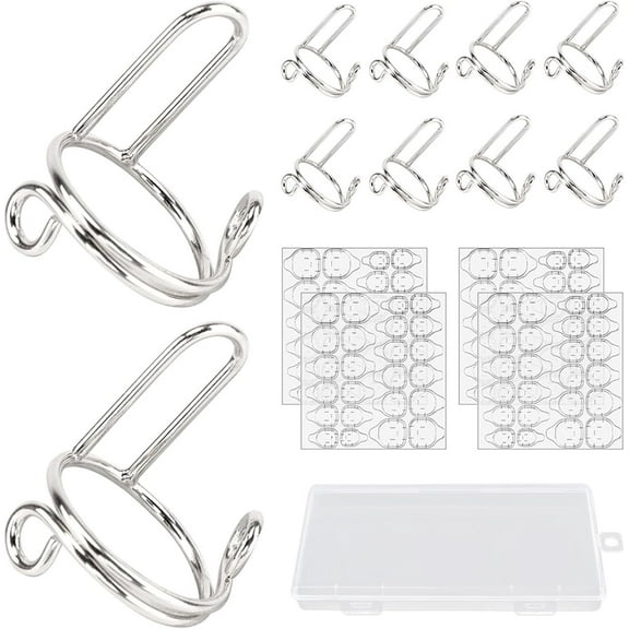 155pcs Wudu Nail Rings Adjustable, Nail Adhesive Tabs No Glue No Adhesive Women Gift Ring Set For Muslim Nail Ring Set DIY Gift (Silver)