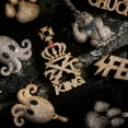 thumbnail image 2 of Diamond Letters Hip Hop Pendant Copper Trendy All-matching Accessories, 2 of 2