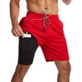 thumbnail image 2 of Swimming Shorts Men, Swimming Trunks With Compression Liner 2 In 1 Quick Dry Stretchy Mens Swim Shorts Surfing Beach Shorts With 2 Zipper Pockets, 2 of 5