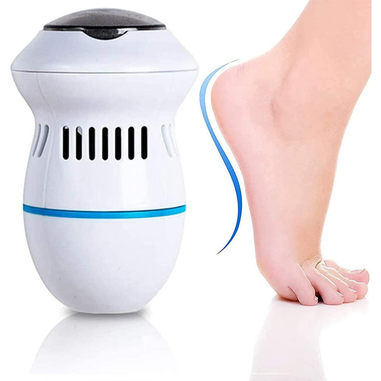 Electric Foot File Callus Remover, Rechargeable Pedicure Tools Foot Care Kit,  Portable Callus Remover Kit with 3 Roller Heads,2 Speed,Battery Display for  Cracked Heels Calluses&Dead Skin?White? White&Blue