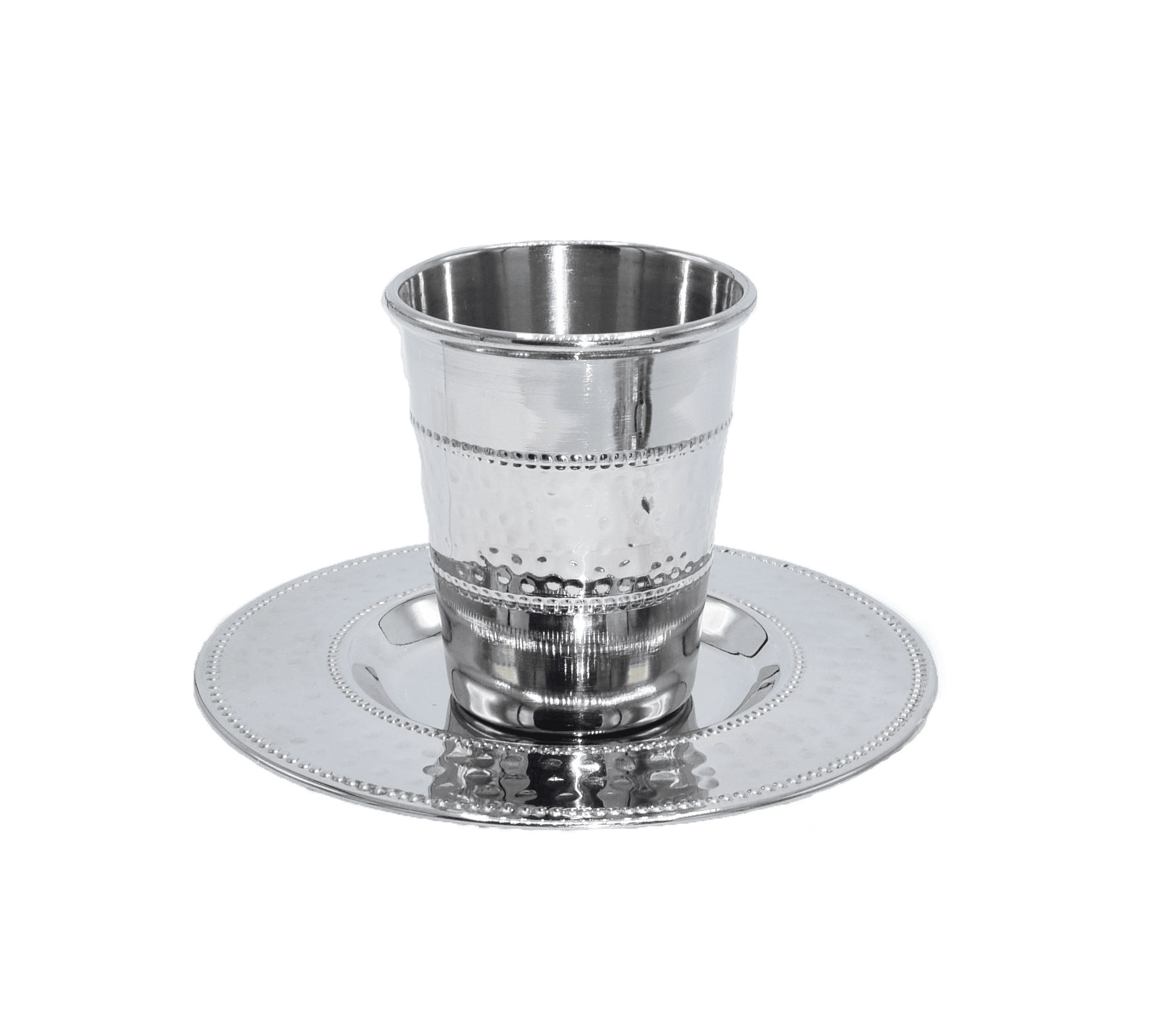 Stainless Steel Kiddush Cup and Tray Shabbat and Havdalah and