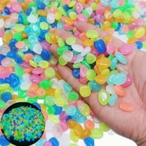 HXRH 500 Pcs Glow in The Dark Rocks,Colorful Glass Artificial Moss Rocks,Small Luminous Pebbles,Decorations Stones for Fish Tank Aquarium Planter Vase Garden Walkway (Color)