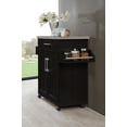 thumbnail image 3 of Hodedah Kitchen Cart with Spice Rack plus Towel Holder, Chocolate-Grey, 3 of 10