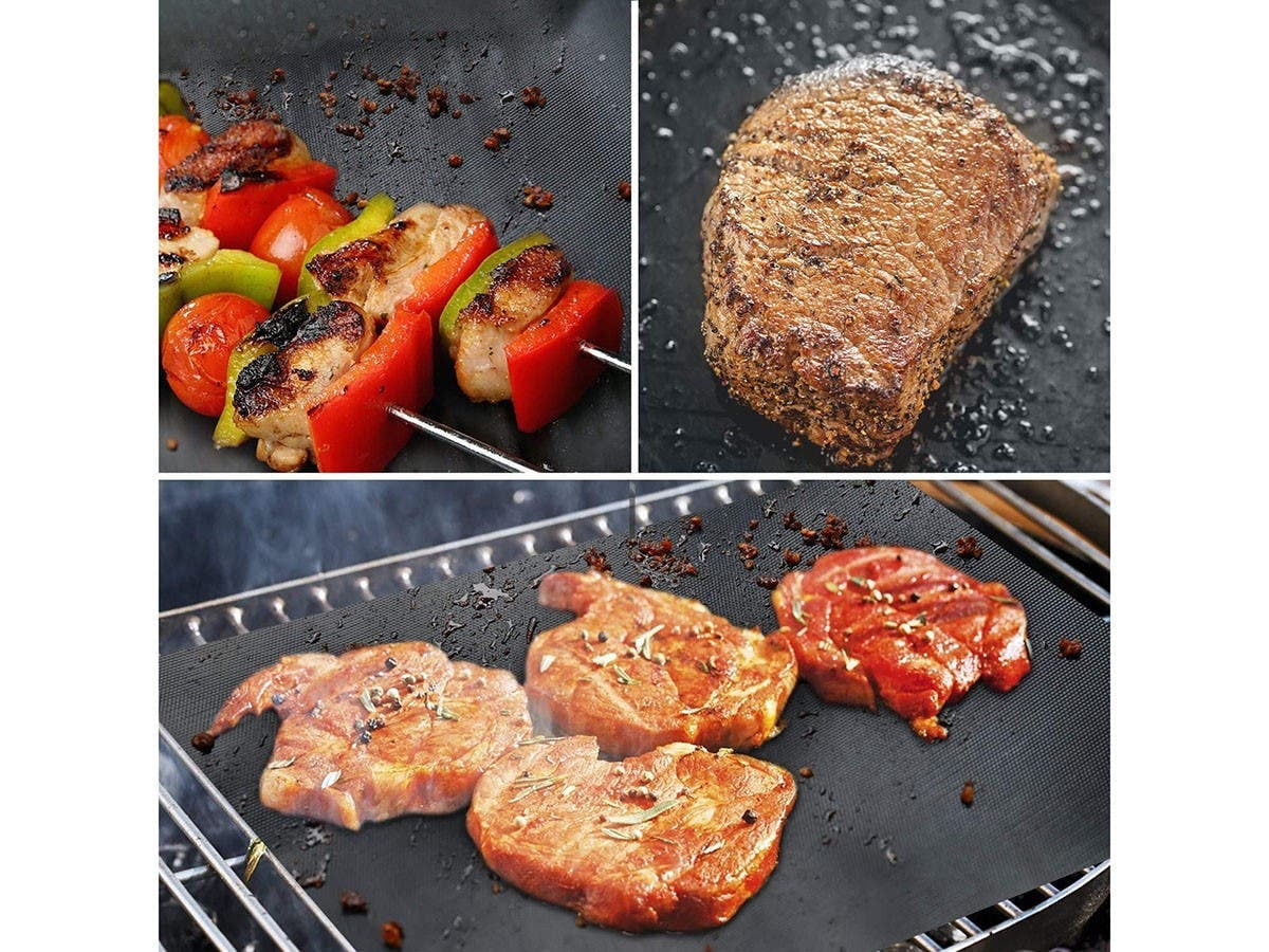 BBQ Grill Mats 4PCS Outdoor Cooking Baking Non Stick Reusable Grilling  Barbecue 