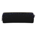 thumbnail image 2 of Ratiio Black Blue Glitter Sparkles Pattern Leather Pencil Case, Pencil Pouch with Durable Zipper, Compact and Stylish Organizer for Stationery, Art Supplies, Travel Essentials, 2 of 8