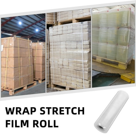 STRANDCHIC Heavy Duty Transparent Stretch Wrap Film Roll Self Adhesive Plastic Wrap for Packing