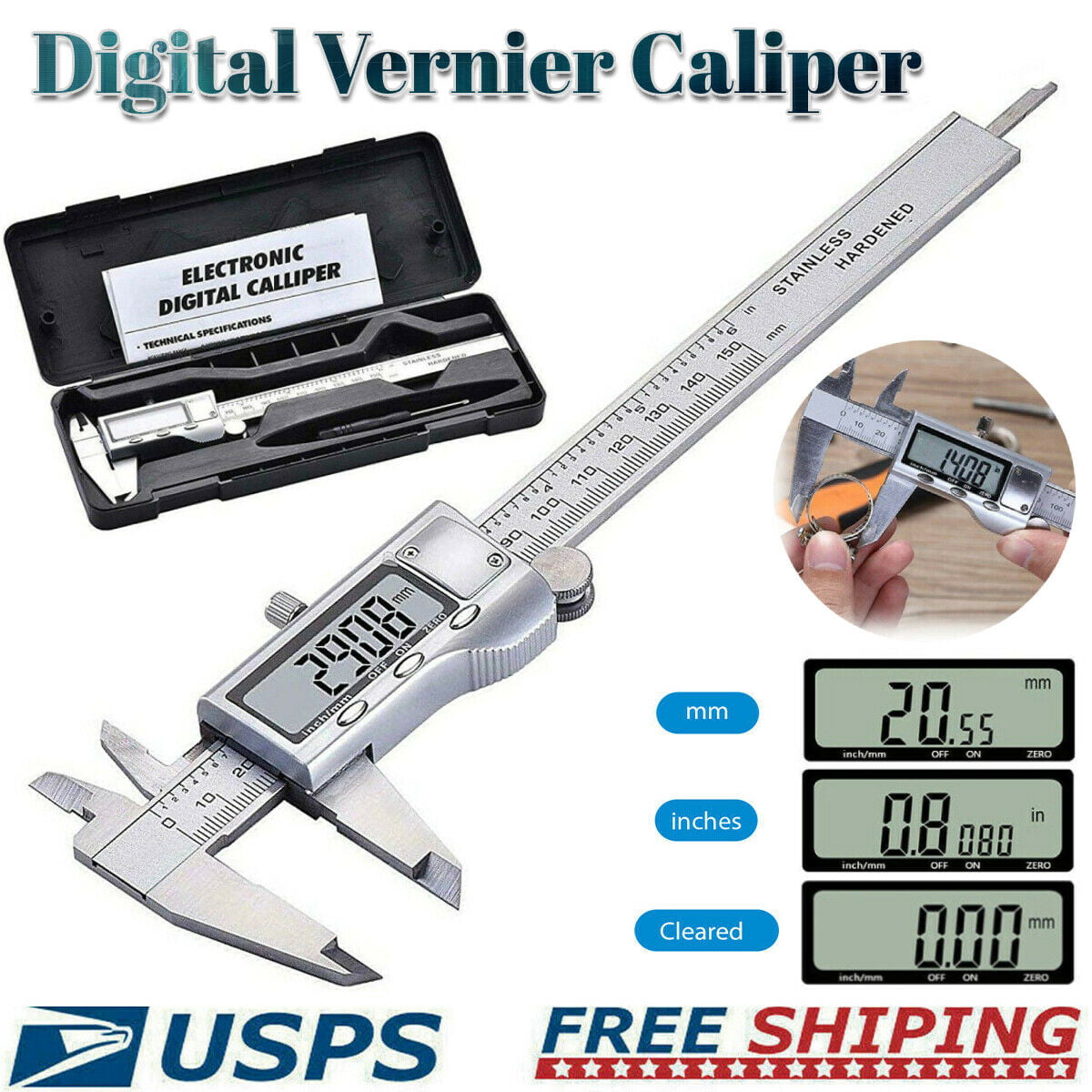 Details about   Digital Stainless Steel Caliper Vernier Micrometer Electronic Ruler Gauge Meter 