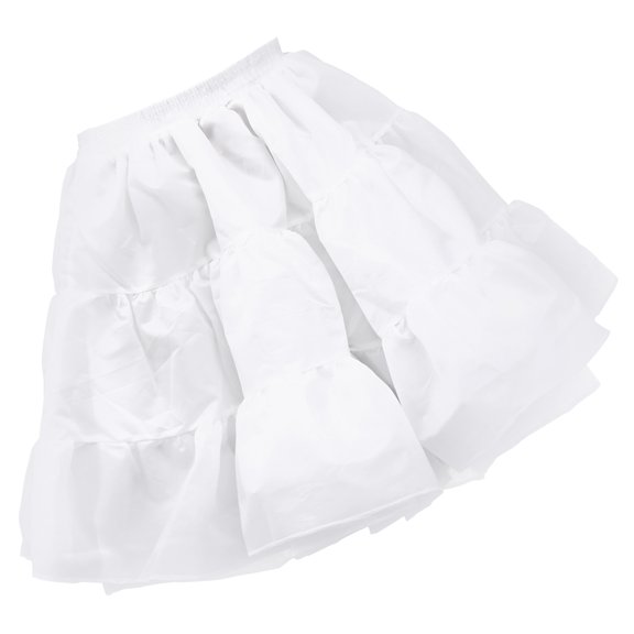 PTOOTP White Brocade Lolita Petticoat Layered Tulle Skirt with Adjustable Waistband Comfortable Fit 1 Piece