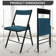 thumbnail image 7 of SUGIFT 4 Packs Folding Chairs with Padded Seats,Metal Frame with Velvet Fabric Seat for Indoor Outdoor (Blue), 7 of 7