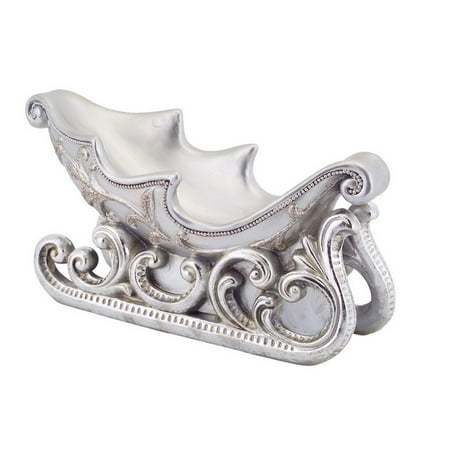 12 quot decorative winter silver sleigh with glitter accent 12 quot decorative winter silver sleigh with glitter accent