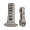 thumbnail image 1 of Cargador USB Moyic de 30 W 6 puertos Adaptador de viaje de mano de carga rápida color blanco, 1 of 6