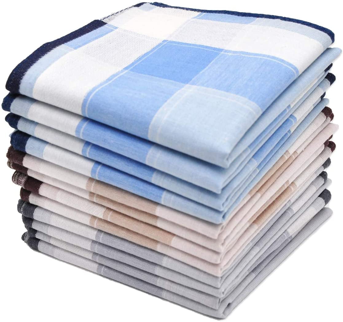 16 inches square SET of 2 Cotton Block Print Handkerchief Hanky Pocket Square 