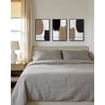 thumbnail image 3 of SHENIFY Neutral Abstract Wall Art 16x24in3pcs Black Framed Beige Mid Century Textured Wall Decor Minimalist Line Modern Illustrations Art Print Home, 3 of 7