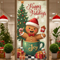 thumbnail image 4 of Snowman Banner Winter Welcome Decoration Christmas Snowflake Polyester Fabric Sign for Holiday Party Indoor Outdoor, 4 of 9