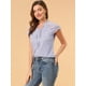 thumbnail image 4 of blusa de gasa con mangas casquillo ligera con volantes para mujer Púrpura S, 4 of 6