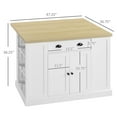 thumbnail image 7 of YYAo 47" Kitchen Storage Island with Drop Leaf, Drawer, Open Shelves and Storage, Kitchen Cart for Dining Room, White, 7 of 7