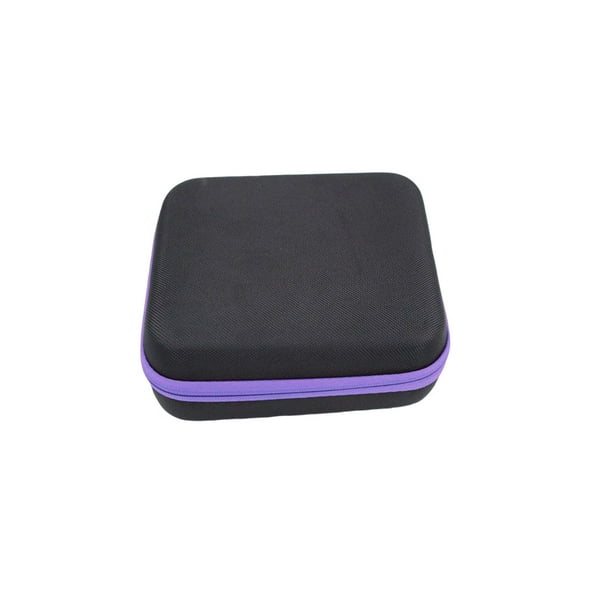 Inteprter Bolsas de aceite esencial Estuche de perfume Botellas Ranuras de aromaterapia 30 Soporte de transporte Contenedor Maquillaje cosmético Almacenamiento y organización del hogar Púrpura