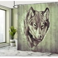 thumbnail image 5 of Ambesonne Tattoo Shower Curtain, Winter Wild Wolf Forest, 69"Wx75"L, White and Black, 5 of 5