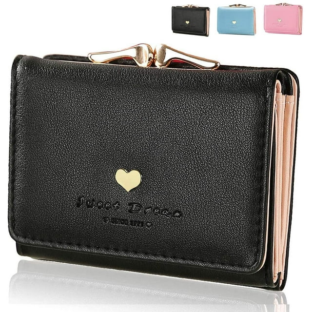 Portefeuille Femme - Portefeuille Femme en Cuir, Portefeuille Femme en Cuir Élégant Mignon Sac à Main Portefeuille Porte-Monnaie pour Femme