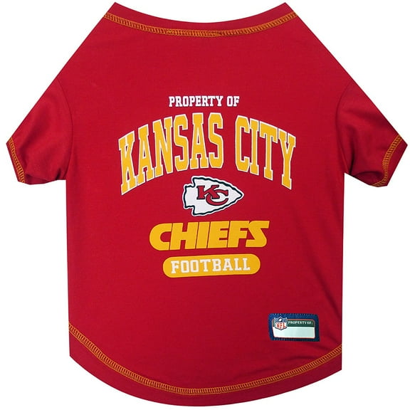 Pets First NFL Kansas City Chiefs Pet T-Shirt. Licensed, Wrinkle-free, Tee Shirt for Dogs/Cats. Football Shirt