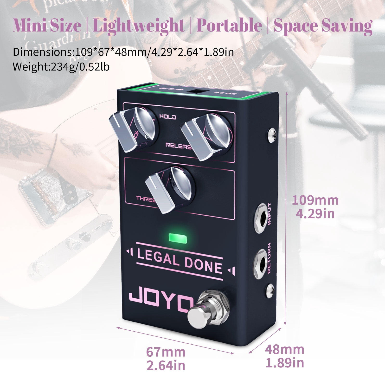 JOYO R-23 Noise Gate Noise Suppressor Guitar Effects Pedal True Bypass Enhance Sound