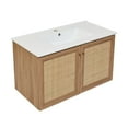 thumbnail image 2 of Classe 36" Wall-Mounted Bathroom Vanity in Oak, 2 of 15