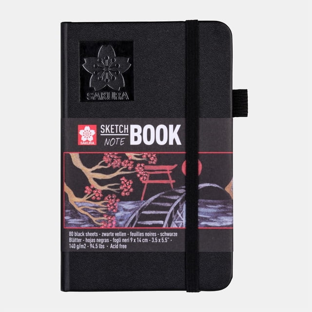 Sakura Sketch Book Negro 9x14cm 140g Retrato 80 Hojas
