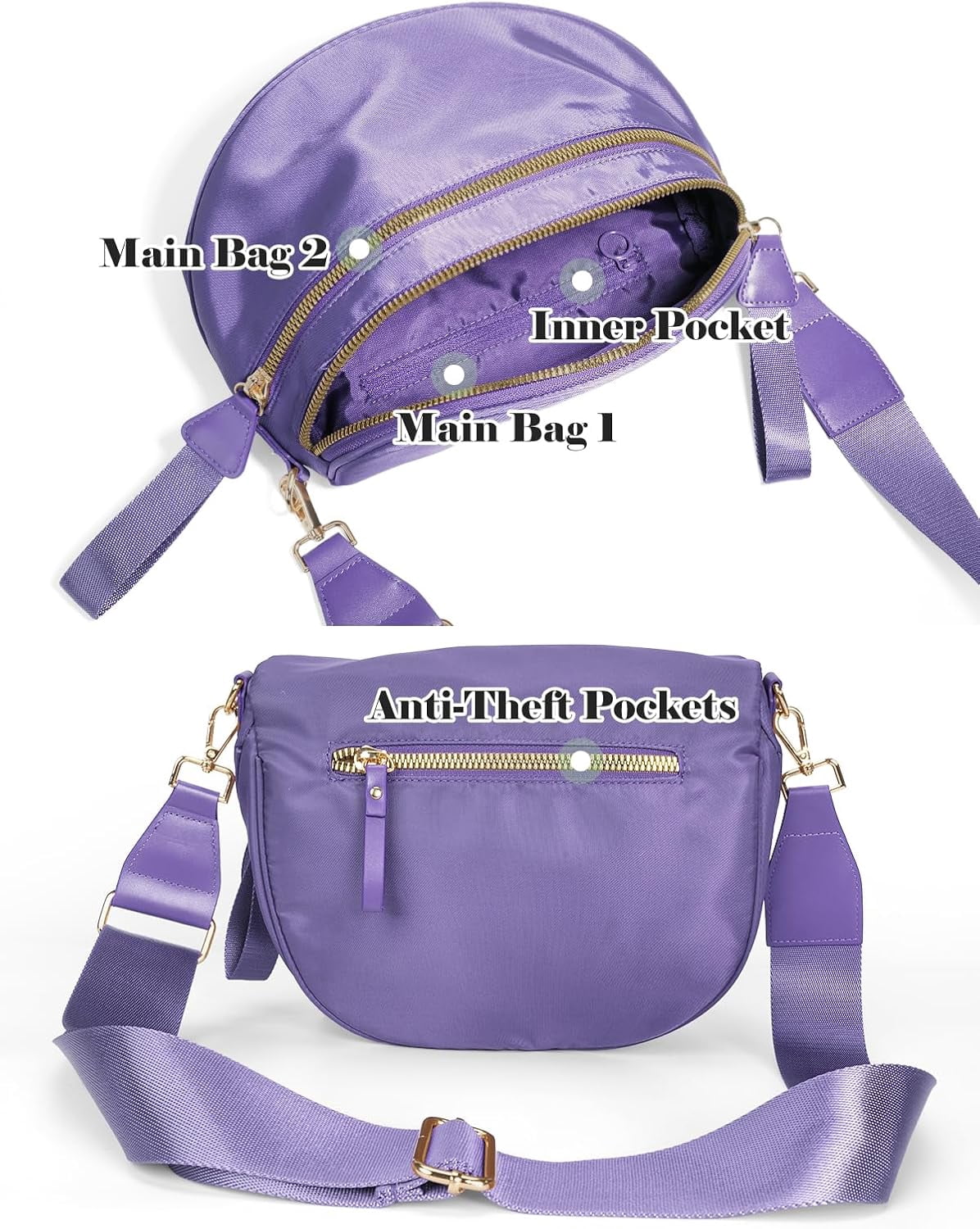 Kwuty Pure Colour Crossbody Bag Bum Bag for Women,Spacious Purse Fanny Packs Belt Bag,Oversized Bum Bag (Colour Bum Bag-Beige)