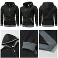 thumbnail image 3 of Mens Full Zip Hoodie Cord Running Workout Active Sweatshirt Long Sleeve Fleece Midweight Zip Up Warm Jacket Coats, 3 of 3