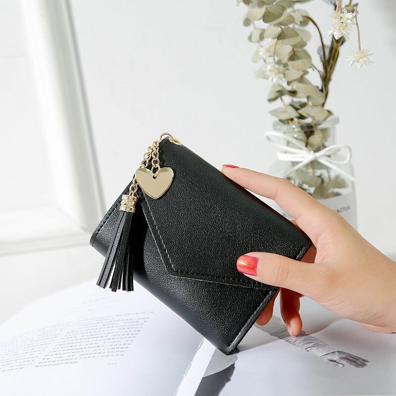 QWZNDZGR NEW Solid Color Small Wallets Soft PU Leather Coin Mini