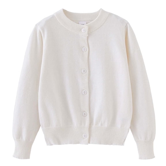 ShomPort Cardigans for Kids Unisex Long Sleeve Button Stretchy Cotton Sweaters Breathable Lightweight Fall Winter Comfy Coats