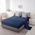 thumbnail image 4 of Manfei Cartoon Trout Twin Bedding, Stripe Background Bedding Comforter Set, Blue Pink Orange, Blue Reversible, 7pcs, 4 of 6