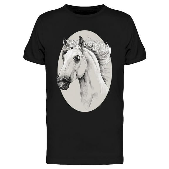Horse Head Profile Sketch T-Shirt Men -Image by Shutterstock, Male Small