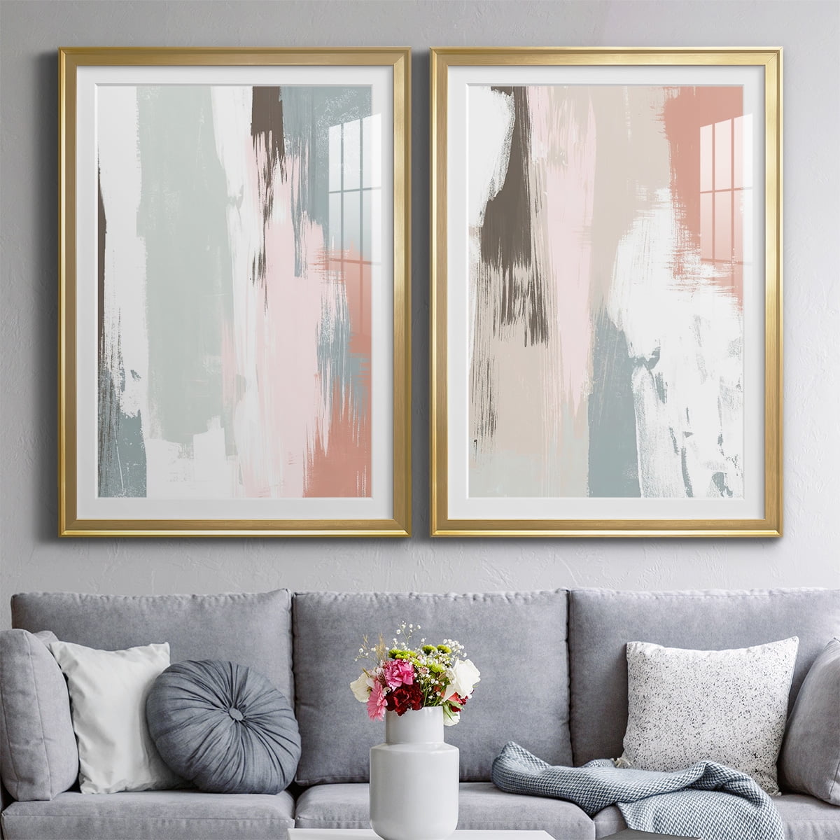 Wexford Home Sandstone Peel III Premium Framed Print, 26.5" x 36.5" - Ready to Hang, Gold (Set of 2)