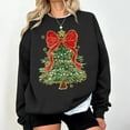 thumbnail image 2 of Red Bow Christmas Tree Sweatshirt | Festive Holiday Lights Graphic Pullover, 2 of 4
