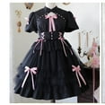 thumbnail image 4 of Mnyycxen Women Sweet Lolita Dress Victorian Long Sleeve Princess Dress Layered Kawaii A-line Dress with Bow, 4 of 4
