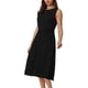 thumbnail image 4 of Vestido sin mangas plisado para mujer Inspire Chic, con cinturón, casual, de oficina, corte A, talla XL, negro, 4 of 6