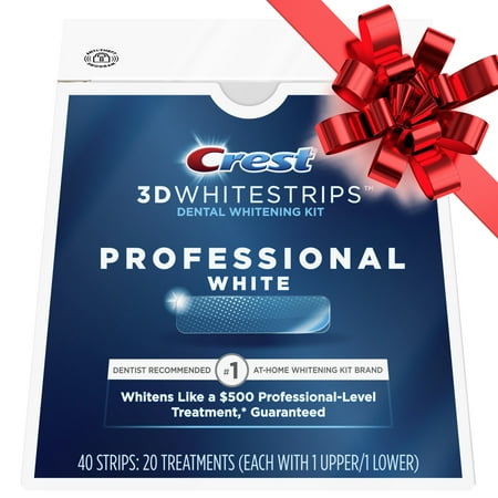 Crest 3D Whitestrips Professional White Teeth Whitening Kit, 20 (Best Way To Whiten Teeth Professionally)
