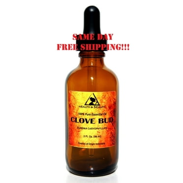 CLOVE BUD ESSENTIAL OIL AROMATHERAPY 100% PURE NATURAL GLASS DROPPER 2 OZ, 59 ml