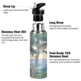 thumbnail image 3 of Yayeee 20oz Insulated Water Bottle Double Wall Stainless Steel with Flip Straw Lid, Beige Mountain, 3 of 7