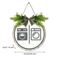 thumbnail image 5 of Huepoe Rustic Wooden Gender Tag Toilet Laundry Room Sign with Bowknot & Faux Leaves, Farmhouse Bathroom Decor (9.06" x 9.06"), 5 of 7