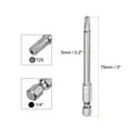 thumbnail image 2 of Uxcell 2Pcs T25 Seguridad Torx Bit 1/4" Vástago Hexagonal 3" S2 Acero Magnético a Prueba de Manipulaciones Punta de Estrella Cabeza Torx con Agujero, 2 of 6