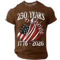 thumbnail image 2 of Men's 250th Anniversary T-Shirt USA 1776-2026 Independence Day Patriotic Graphic Tee American Flag Aircraft Print Short Sleeve Crewneck Casual Pullover Top for July 4th Parade Everyday Wear, 2 of 7