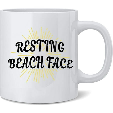 

Resting Beach Face Funny Vacation Vacay Ceramic Coffee Mug Tea Cup Fun Novelty Gift 12 oz