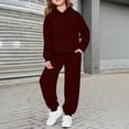 thumbnail image 2 of PINQI Teen Girls 2 Piece Jogging Set Plain Pullover Hoodies Sweatpants Sweatsuits Fleece Warm Tracksuits with Pockets Outfits, 2 of 4