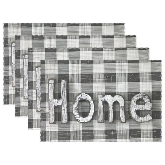 Home Plaid 12×18 inch Placemats Heat Resistant Washable Foldable Rectangular Placemats Set Decoration Indoor Outdoor for Kitchen Dining Table 1PC