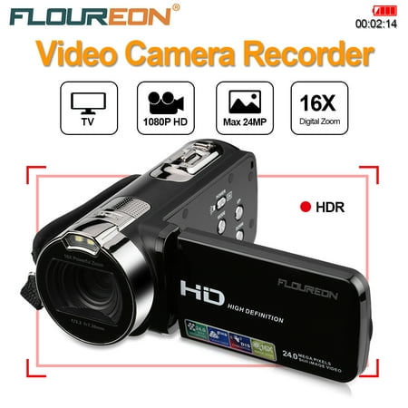FLOUREON 1080P FULL HD Camcorder Digital Video Camera DV 2.7 TFT LCD Screen 16x Zoom 270 Degrees Rotation for Sport/Youtube/Short Films Video Recording (Best Camcorder With Projector)
