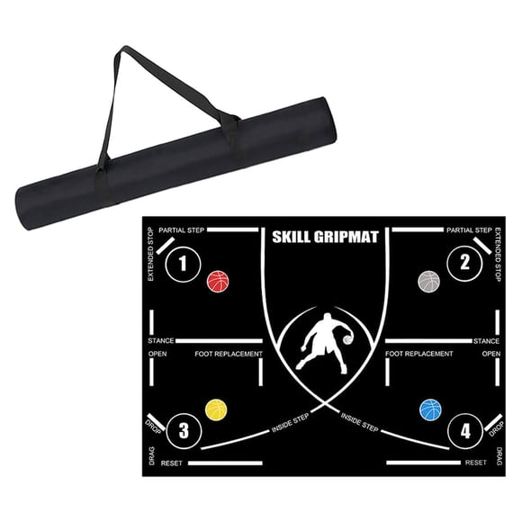 Estera de juego de pies de baloncesto para niños y adultos, estera de práctica portátil, ayuda para entrenamiento, regate