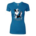 thumbnail image 2 of If It's Not a Border Collie It's Just a Dog Gift | Womens Dog Lover Slim Fit Junior Tee, Turquoise, X-Large, 2 of 3